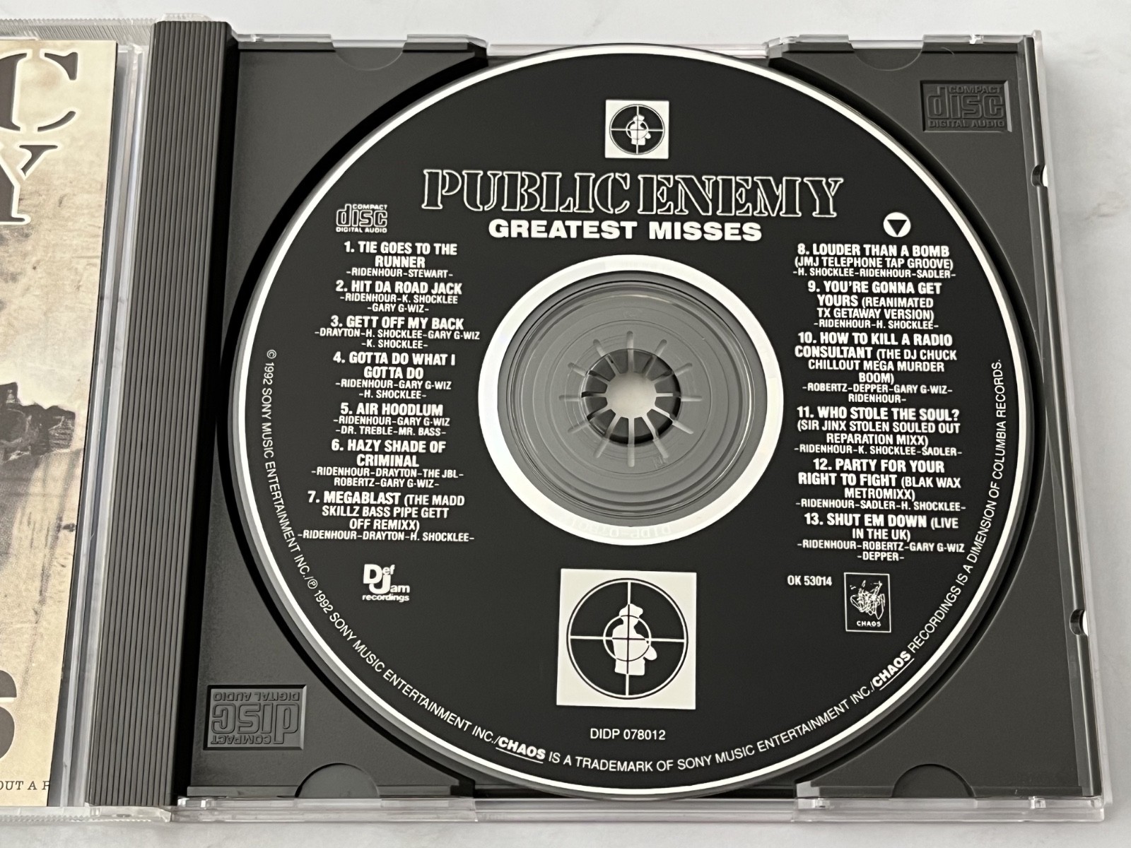 Public Enemy Greatest Misses CD 1ST USA PRESS! 1992 Def Jam/Chaos OK 53014 OOP!