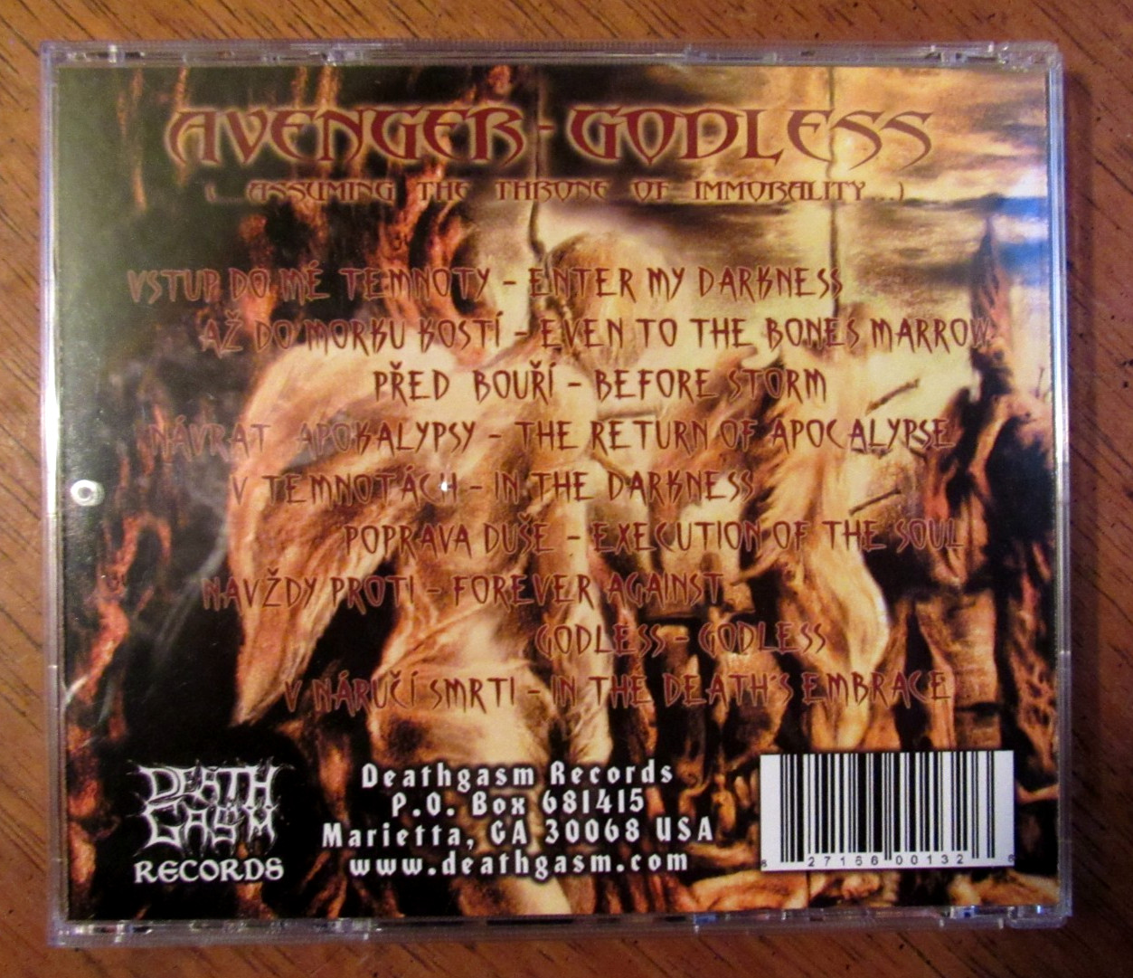 Avenger - Godless CD (2003) Deathgasm; Unholy Black Metal from Czechia; 1st Ed.