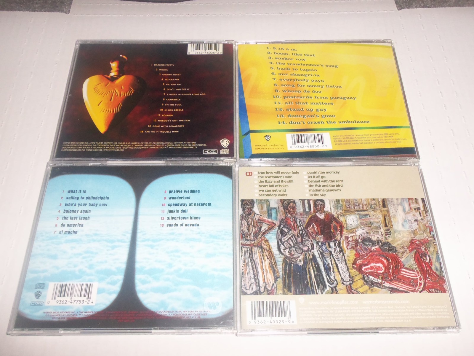 MARK KNOPFLER Lot of 4 CDs: GOLDEN HEART-SHANGRI LA-SAILING TO PHILA-dire st