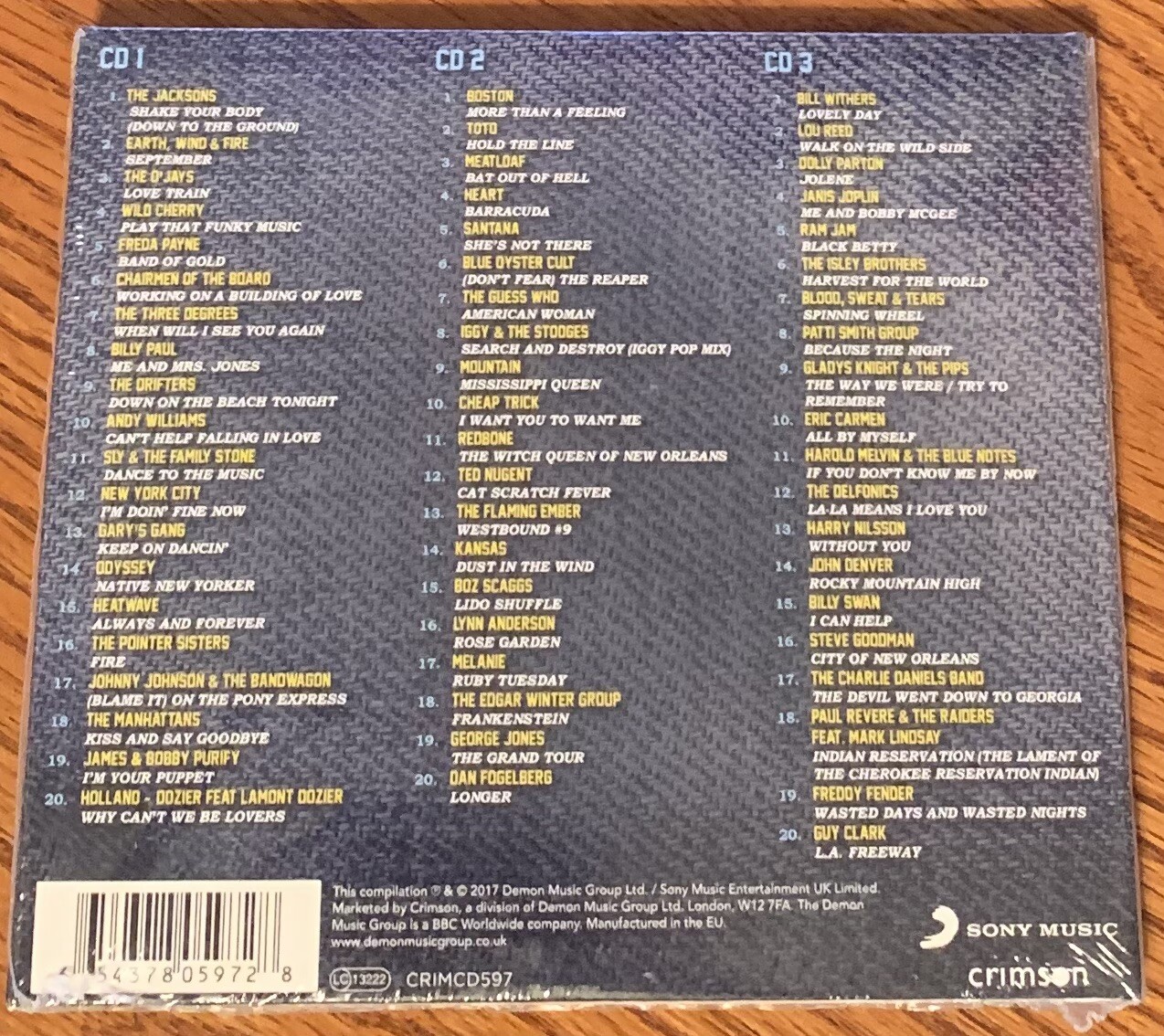VARIOUS ARTISTS "THE 70's U.S PLAYLIST" NEW ORIGINAL 2017 UK 3CD ALBUM IMPORT