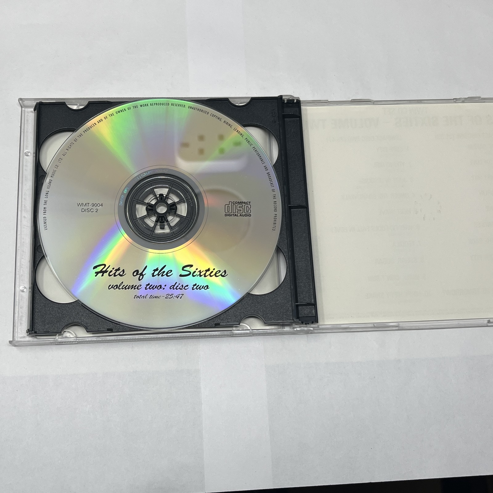 Hits of the Sixties Volume Two 2 CD Set Twin Pack WMT-9004 Pop Rock Oldies
