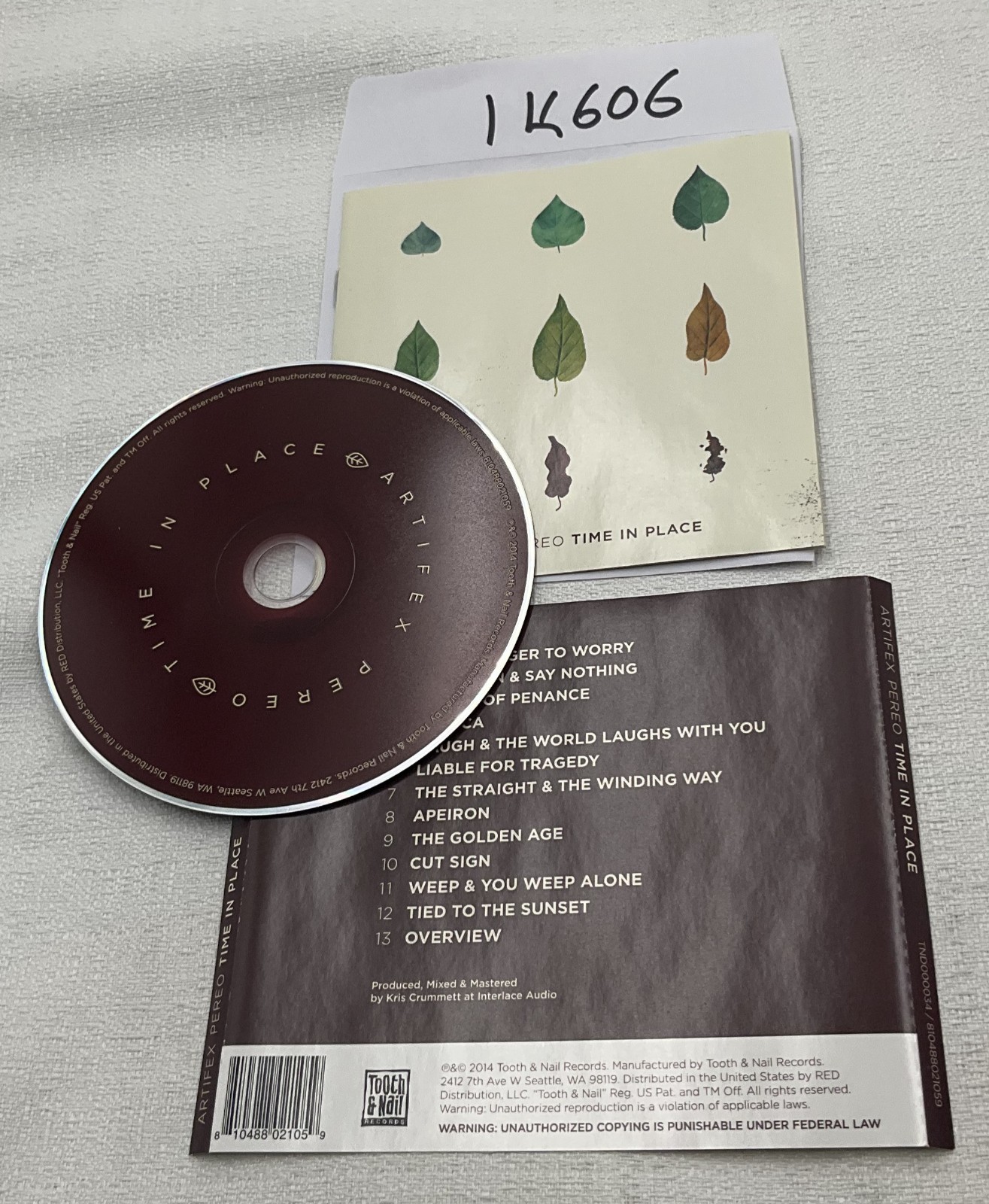 Time in Place by Artifex Pereo (CD, 2014) No Case #1K606