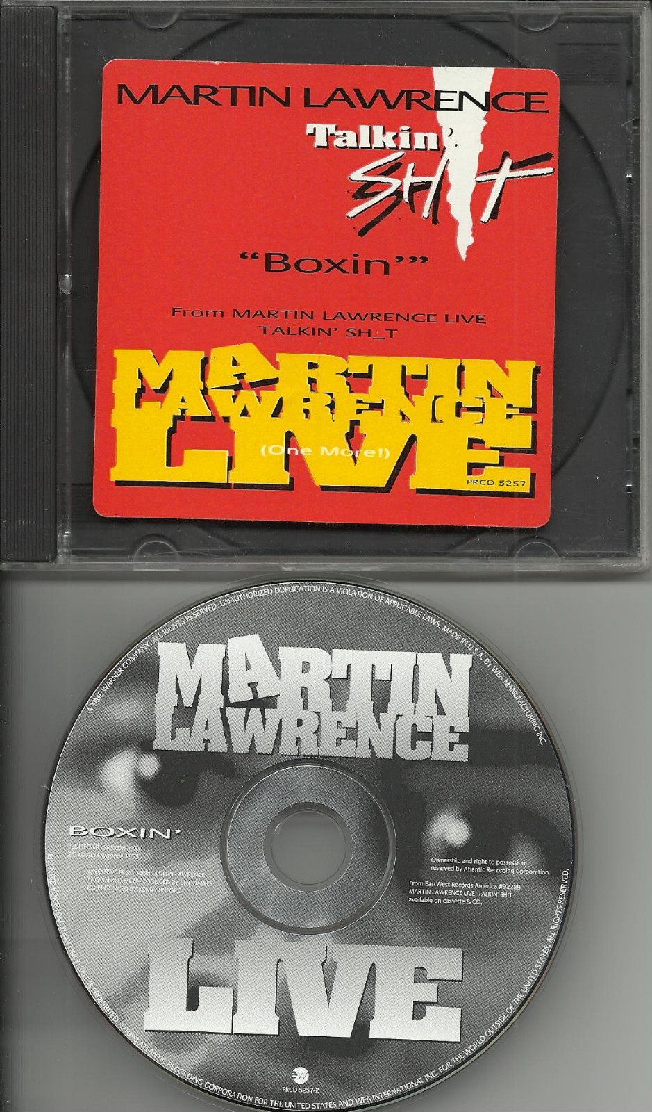 MARTIN LAWRENCE Boxin LIVE w/ RARE RADIO EDIT PROMO DJ CD single 1993 COMEDY