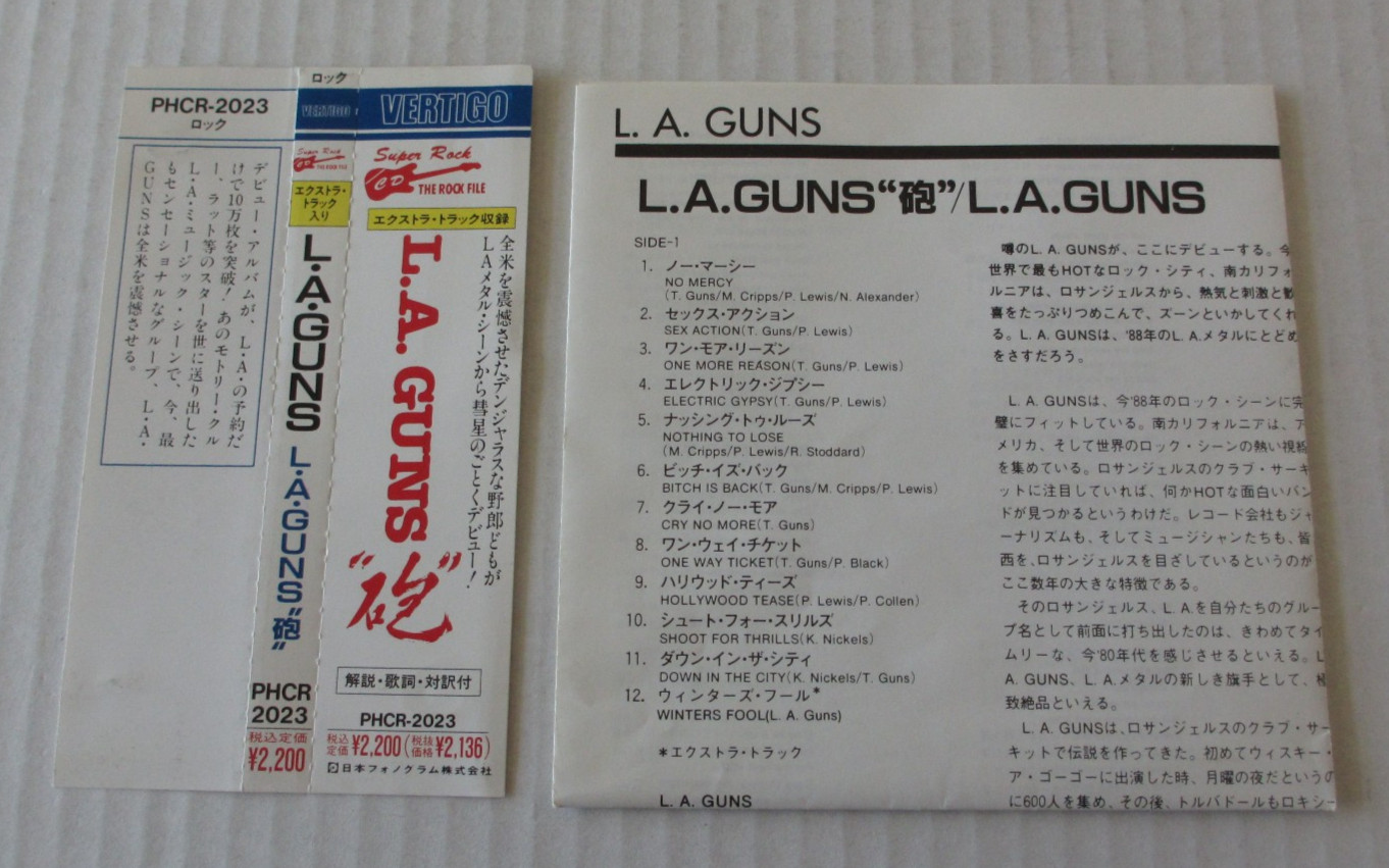 L.A. GUNS- SELF-TITLED DEBUT CD JAPAN 1990 80'S HAIR METAL GLAM POISON PHCR-2023