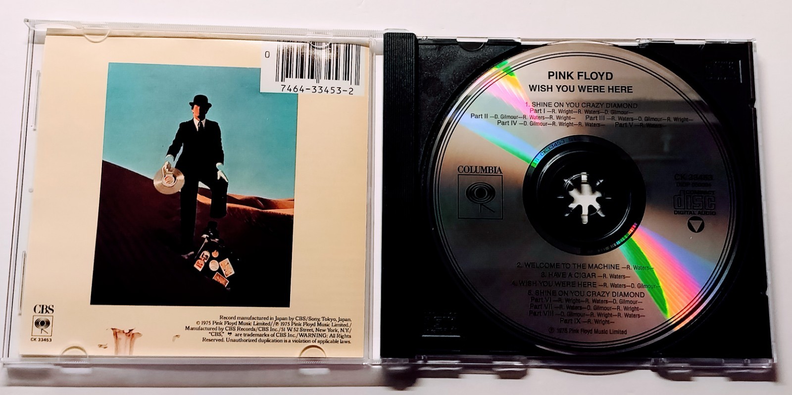 Pink Floyd Wish You Were Here CD Columbia/CBS CK 33453 Pitman Press