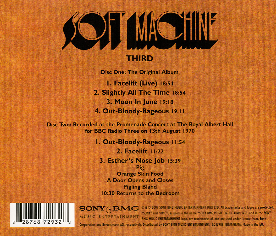 Soft Machine ~ Third • 2CD • 2007 Sony BMG Music Entertainment •• NEW ••