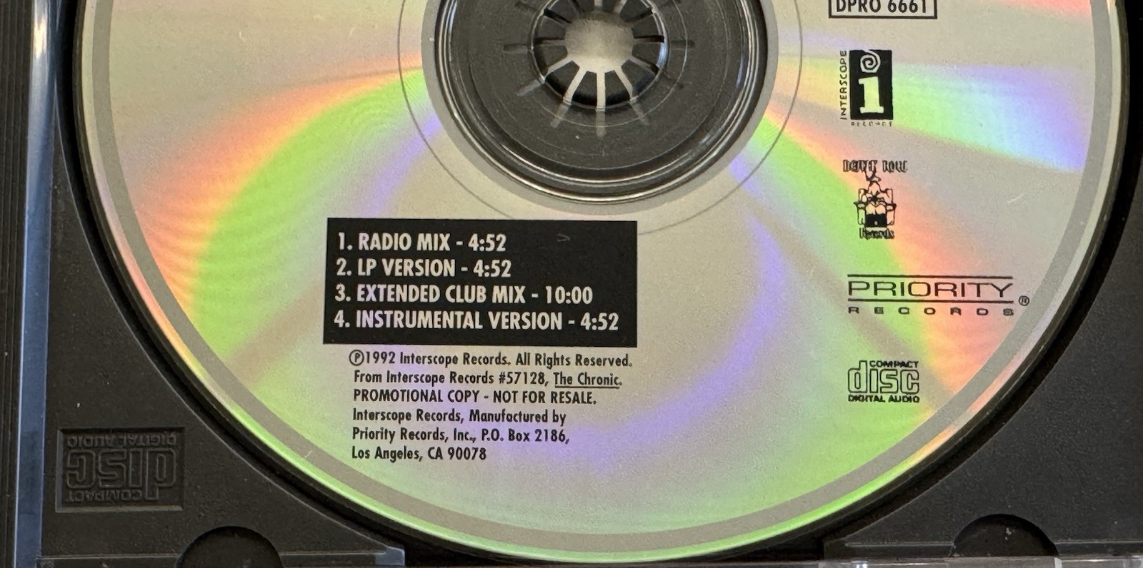 DR. DRE - Dre Day Extended Club Mix RARE OOP PROMO ONLY DEATH ROW DJ CD SINGLE