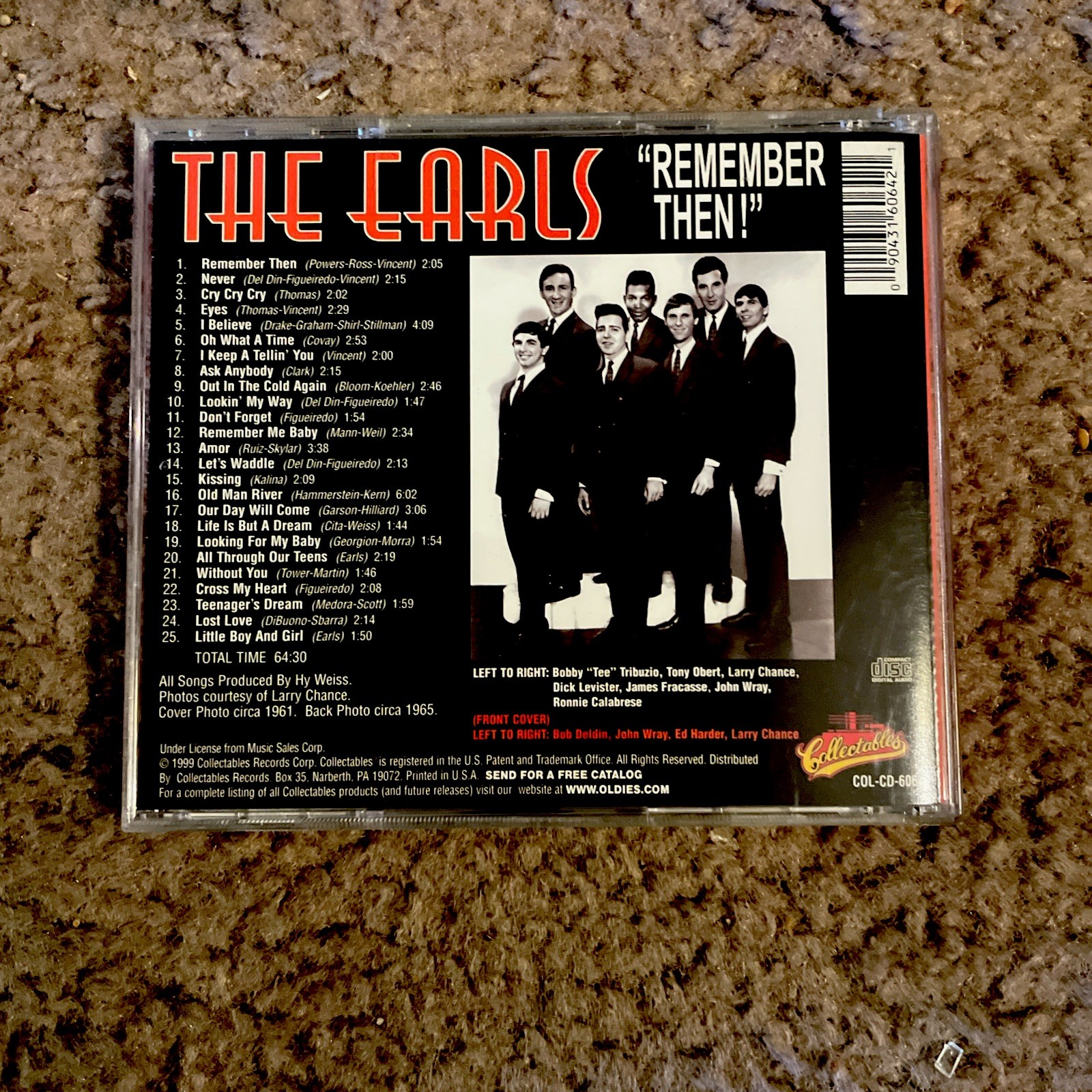 The Earls, Remember Then, CD 1999 Collectables 25 Tracks Very Good!