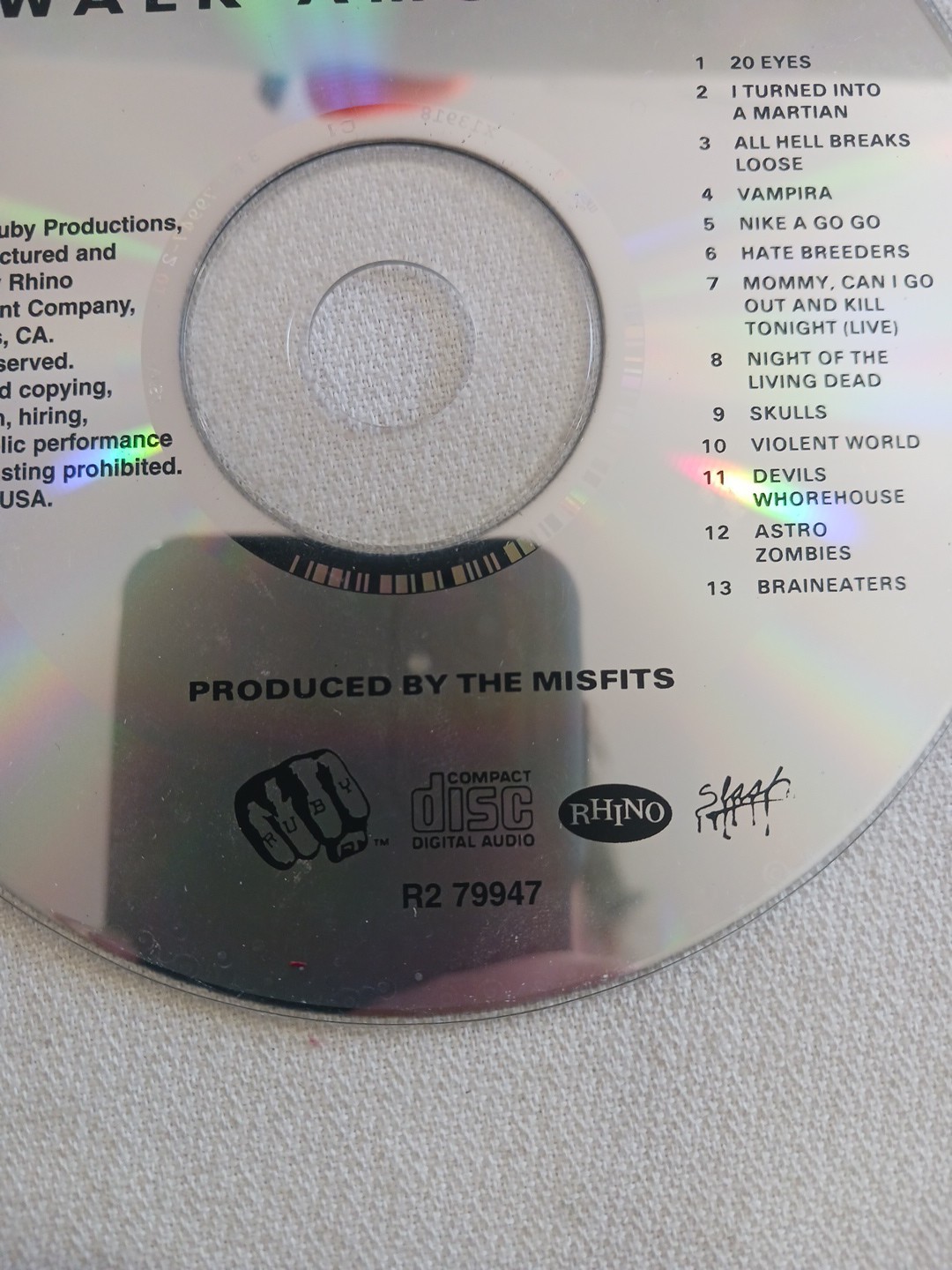 The Misfits Walk Among Us CD 1982 ORIGINAL Ruby Records Danzig Punk Metal VG++
