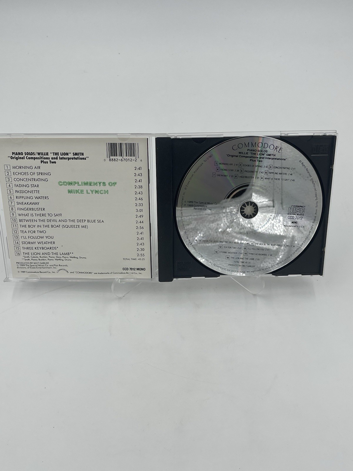 Piano Solos (Original Compositions...) by Willie "The Lion" Smith (CD, 1989)