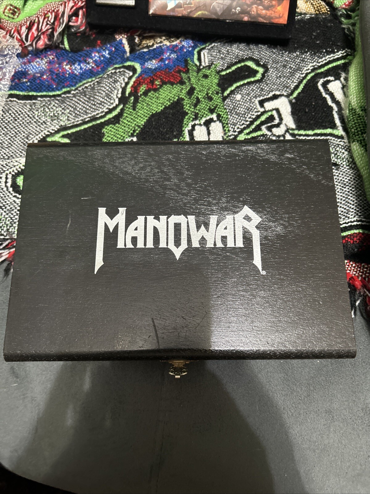 Manowar / Warriors Of The World ORG BOX Stamp Inkpad Metalplate Wood Box RARE