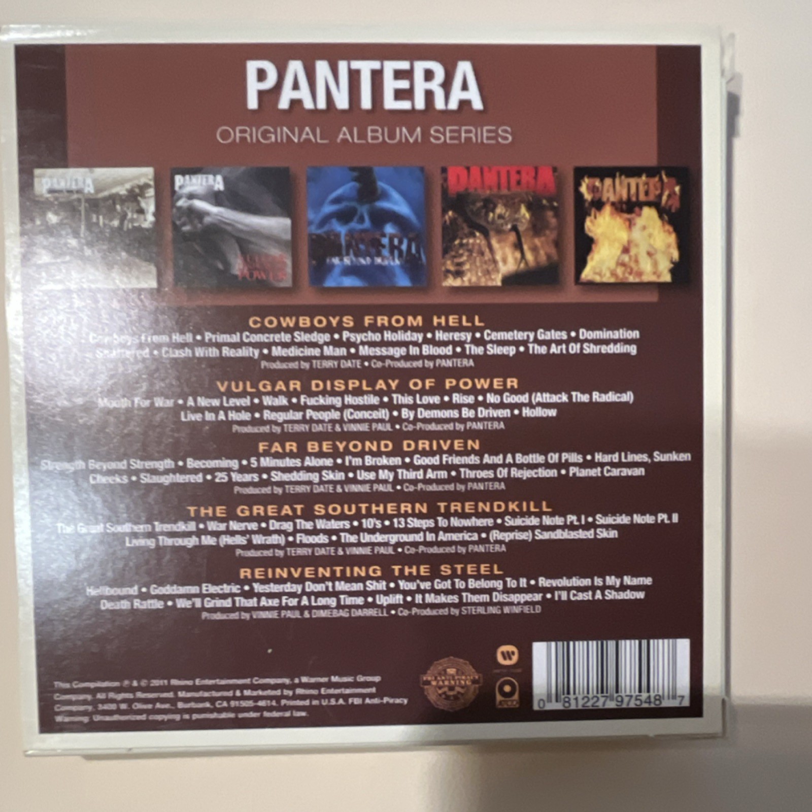 Pantera Original Album Series 5 CD Box Set Heavy Metal Rhino Entertainment
