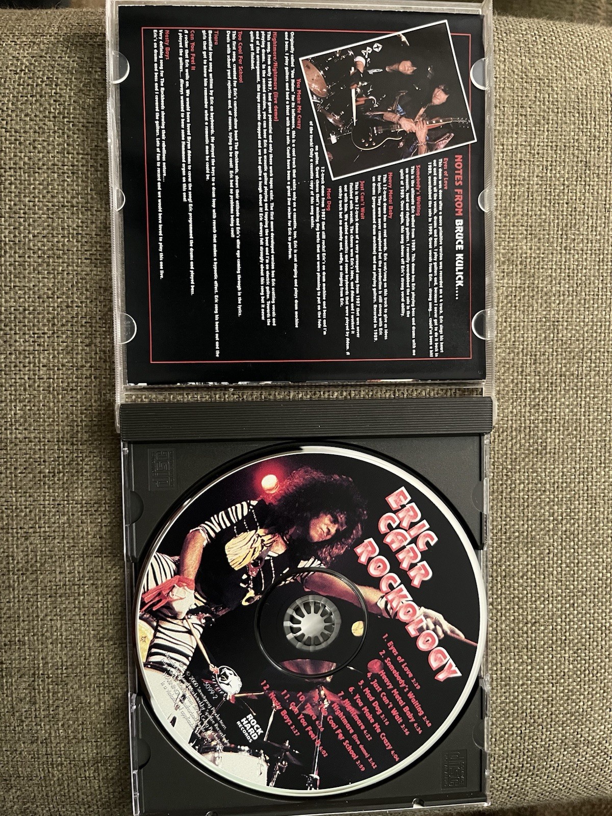 Eric Carr Rockology CD 2000 Spitfire, Bruce Kulick, Kiss W/Hype Sticker