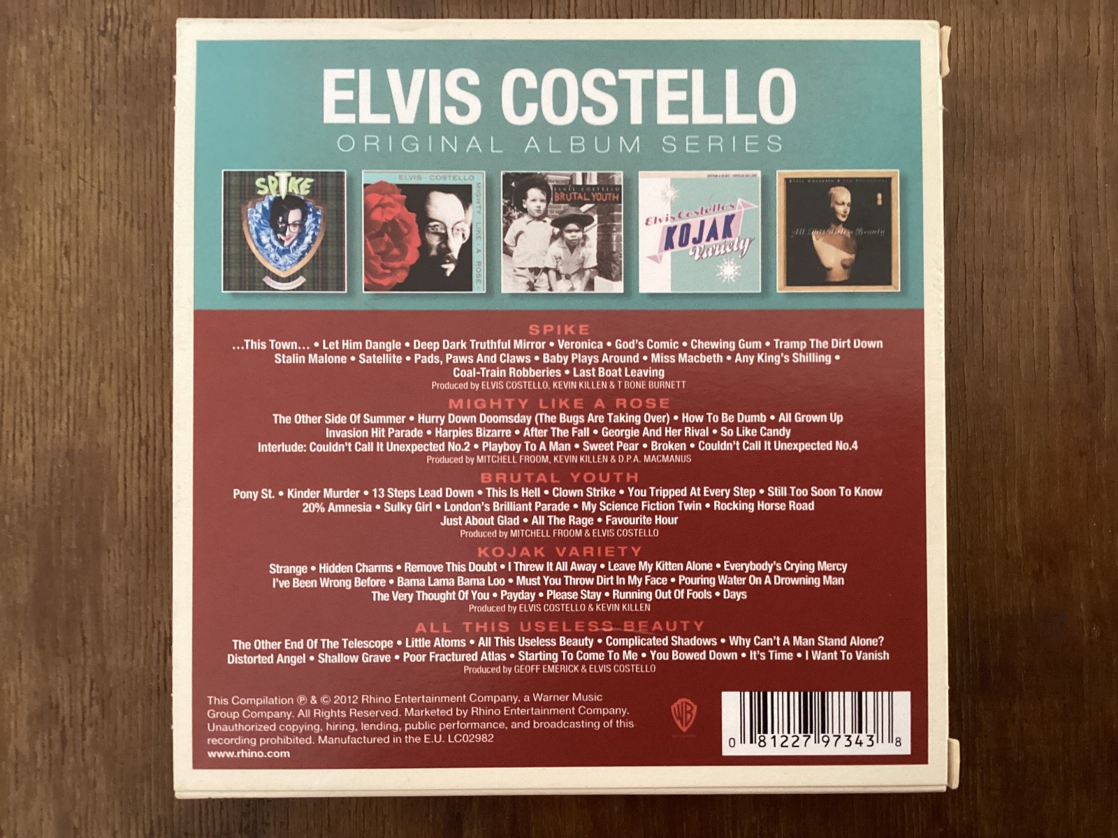 ELVIS COSTELLO ORIGINAL ALBUM SERIES 5 CD BOX SPIKE BRUTAL YOUTH KOJAK VARIETY