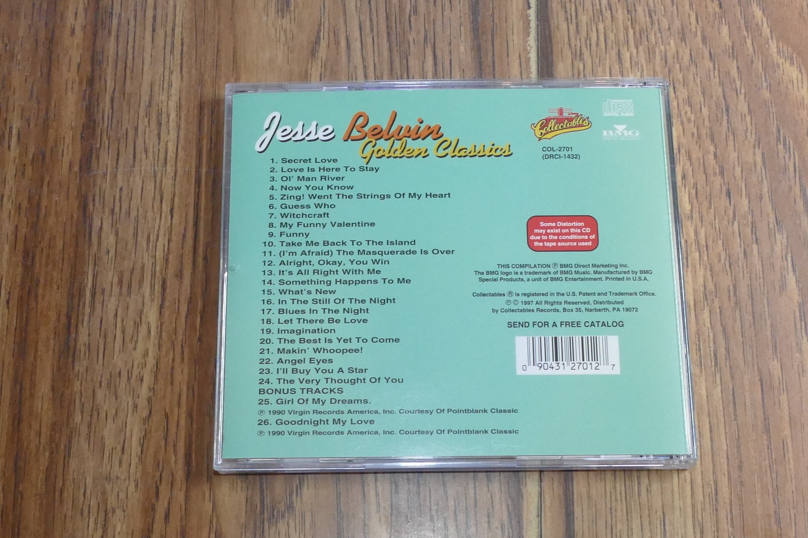 Jesse Belvin, Golden Classics - 1997 Collectables CD