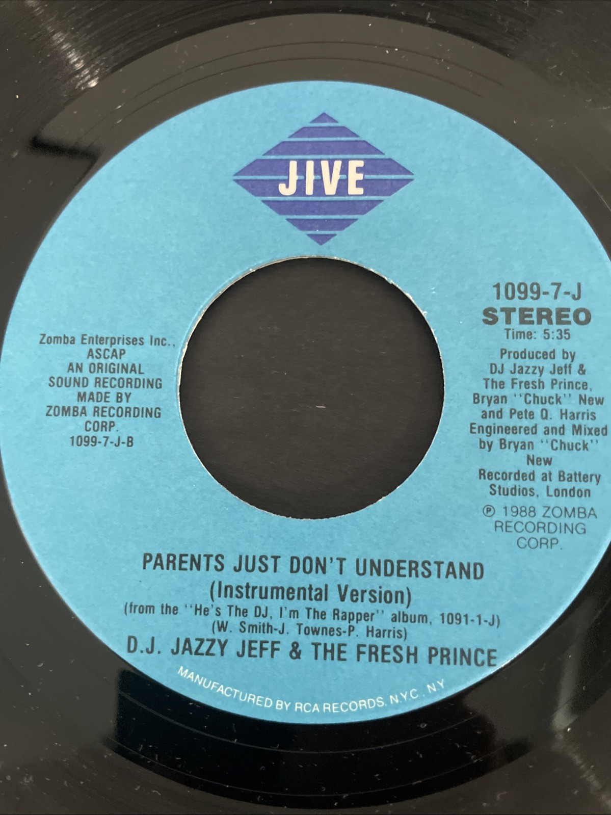 D.J Jazzy Jeff & The Fresh Prince CD Vinyl 45 Rpm Record