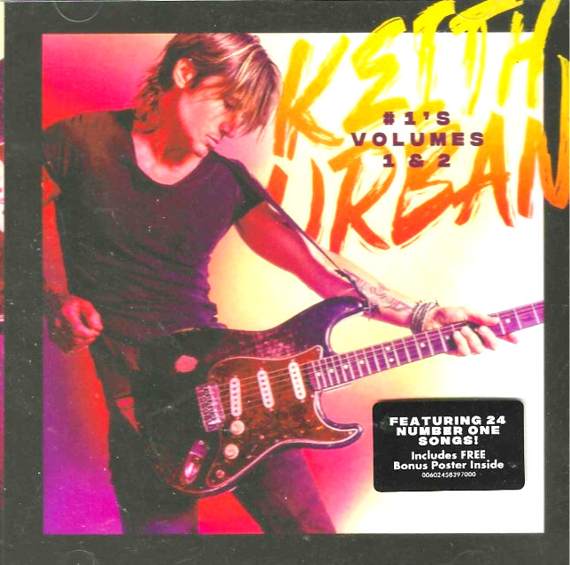 Keith Urban, #1's Vol. 1 & 2, NEW! 2 CD, 24 Best Of Tracks #1 Songs ,w/ Poster