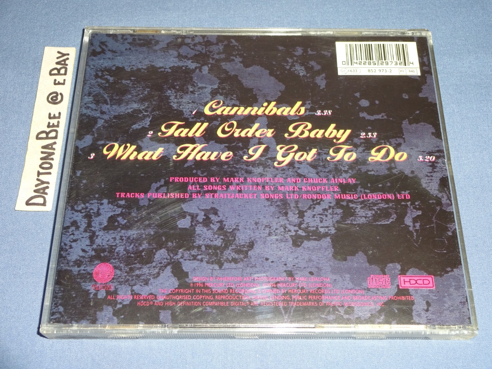 Mark Knopfler Cannibals Limited Edition Tour Souvenir 1996 HDCD Tall Order Baby