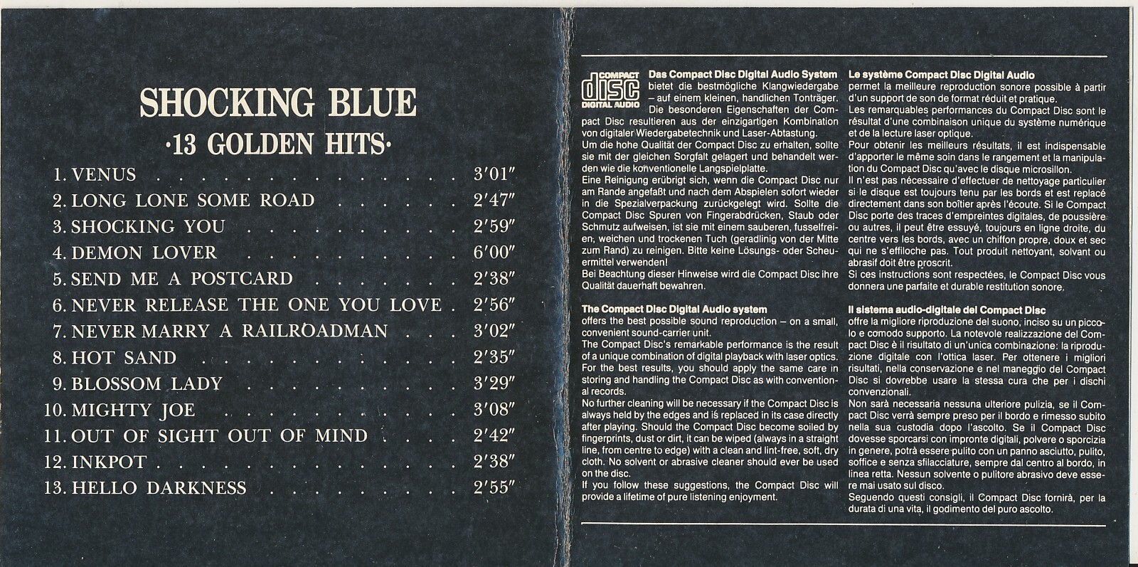 Shocking Blue 13 Golden Hits 1990 USSR CD rarity