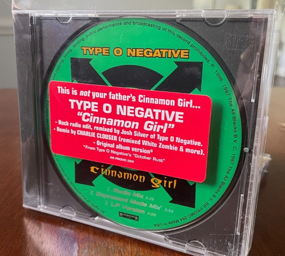 TYPE O NEGATIVE "Cinnamon Girl" Radio Promo CD MINT w/Hyper Stick, RR Promo 264