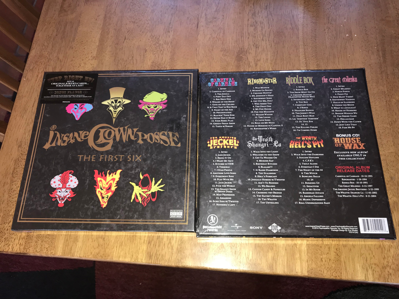 INSANE CLOWN POSSE FIRST 6 BOX SET NEW SEALED GREAT FOR COLLECTOR'S  CD/DVD
