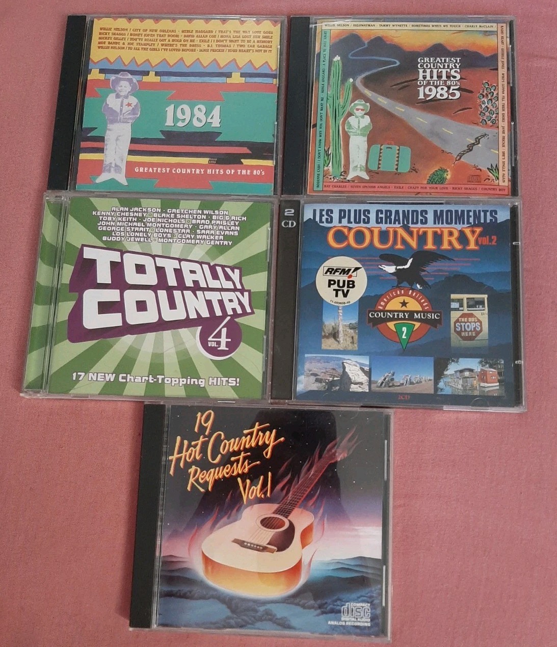 LOT of 5 Country Hits CD 19 Hot Country Requests, Hits of 80s Totally var artist