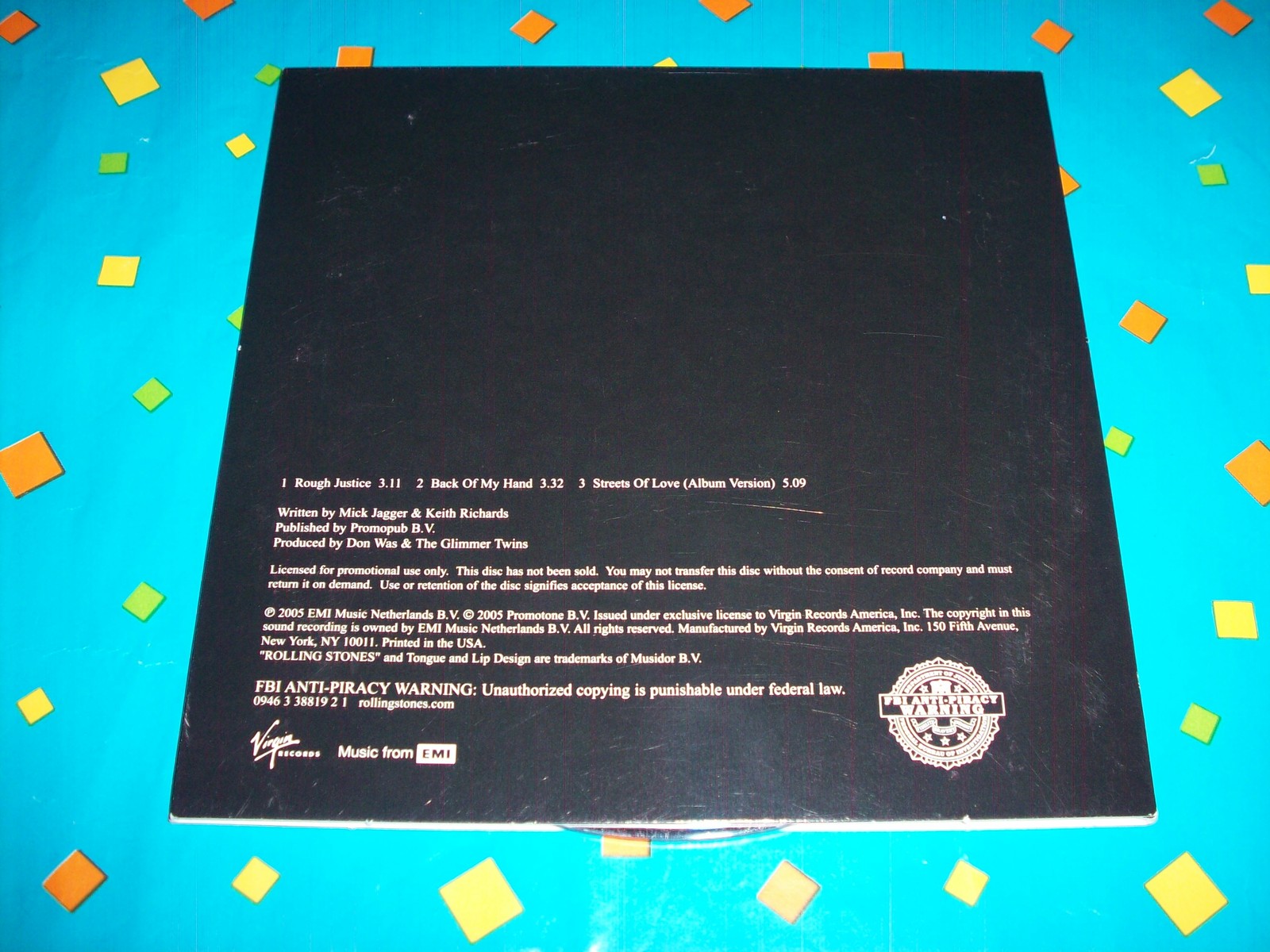 ROLLING STONES ROUGHJUSTICEBACKOFMYHANDSTREETSOFLOVE CD PROMO ONLY NEW