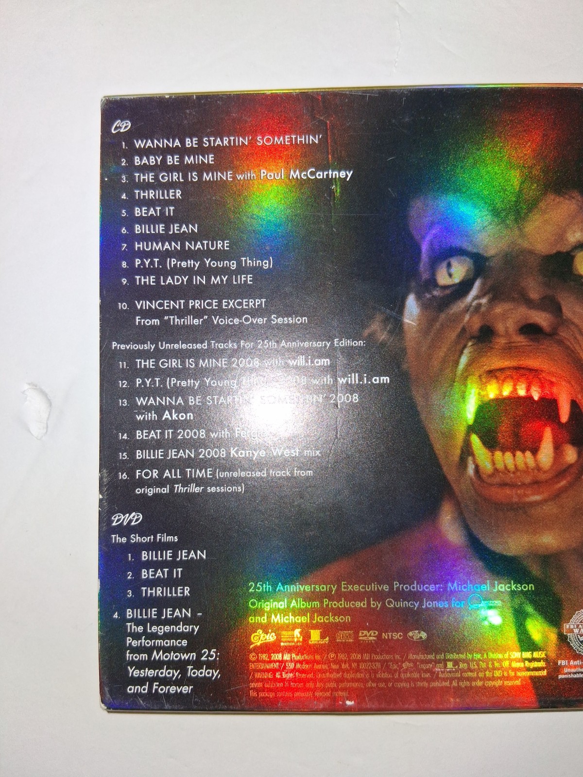 Michael Jackson – Thriller 25 (ONLY DVD) 2008 Epic Legacy Pop Funk R&B