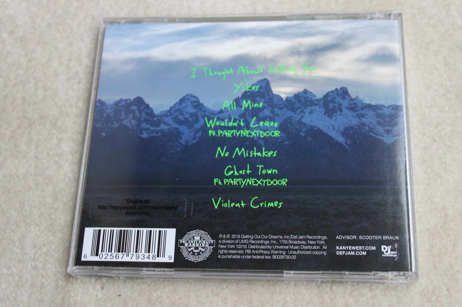 Kanye West - ye (I Hate Being Bi-Polar It's Awesome) (CD 2018 Def Jam) Hip-Hop