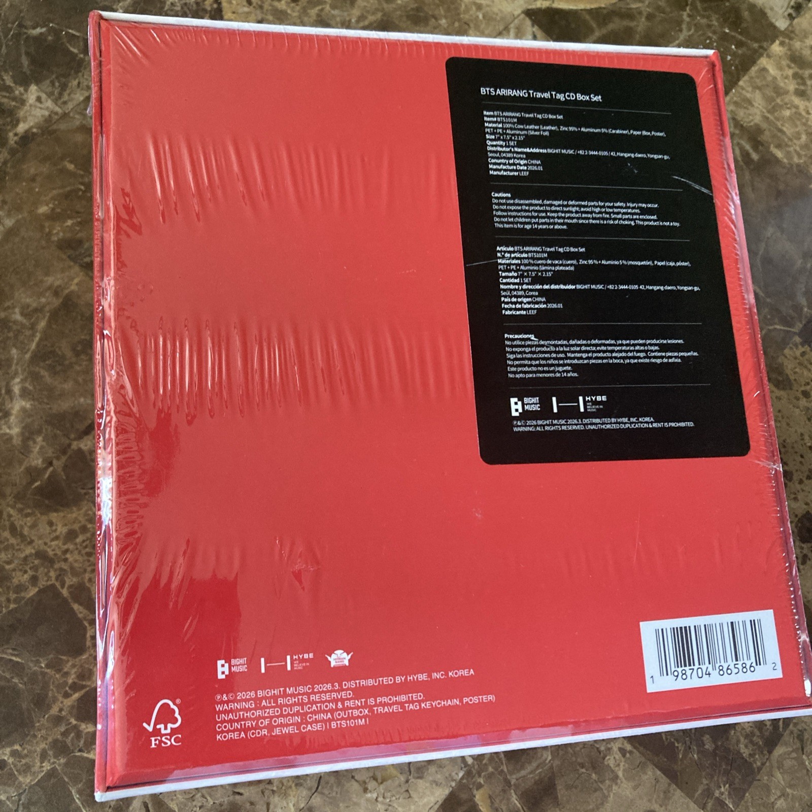 BTS ARIRANG Travel Tag CD Box Set (Target Exclusive) CD, Tag & Poster box Sealed