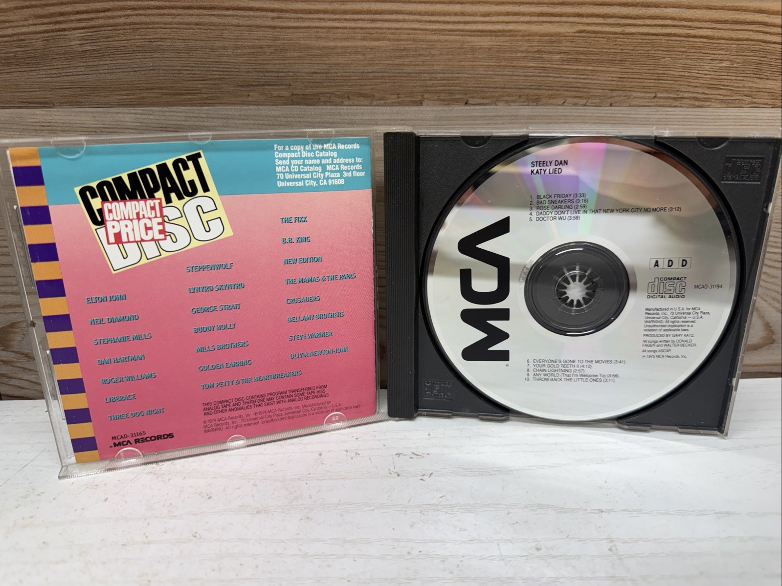 Steely Dan "Pretzel Logic" CD: MCA Records MCAD 31165. One Day Handling
