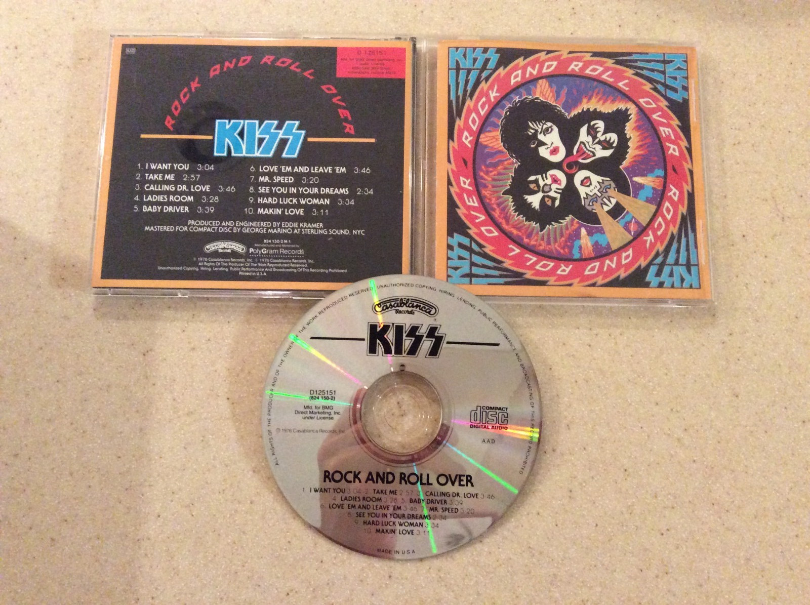 KISS Rock and Roll Over CD Origianl Casablanca Press Paul Stanely Ace Frehley