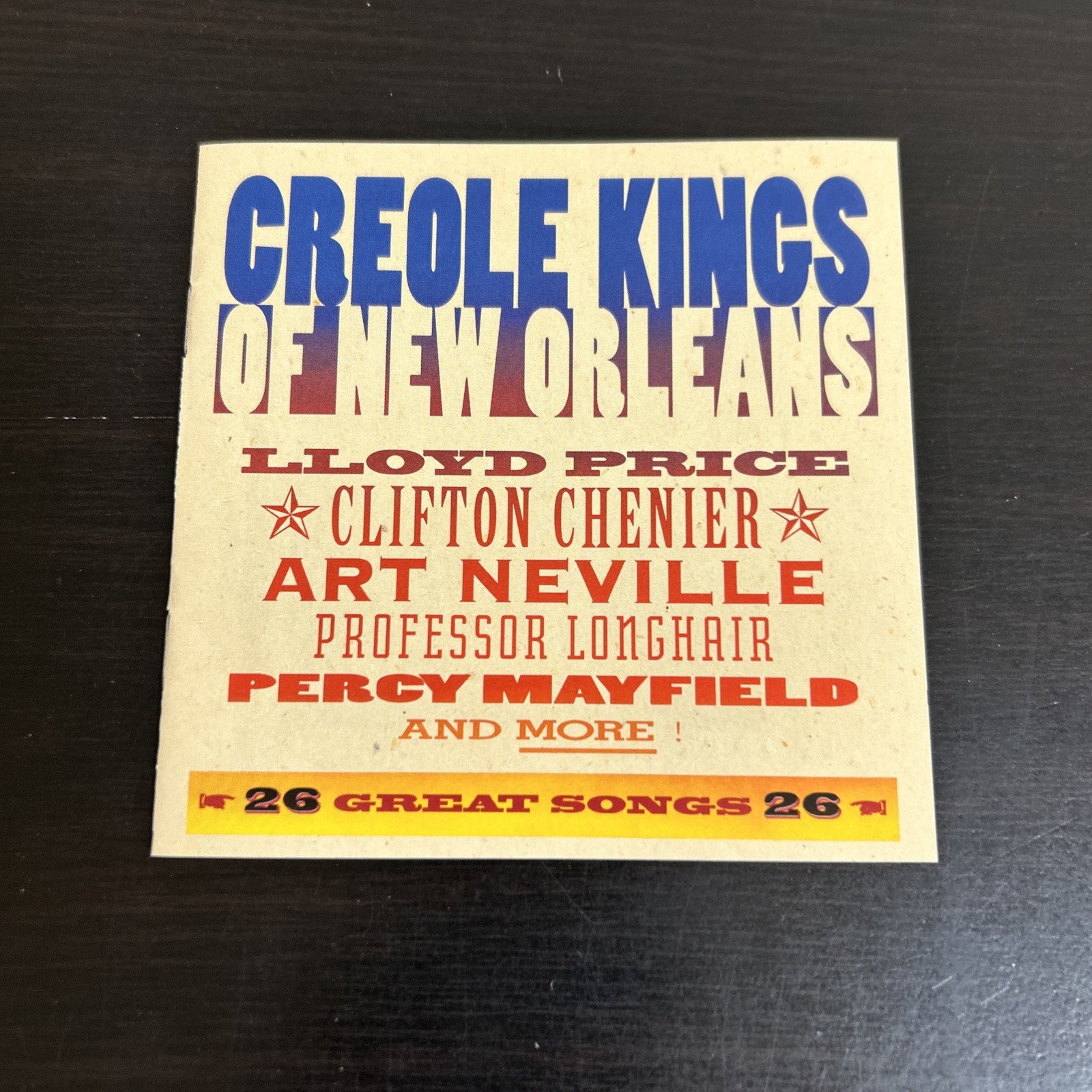 Creole Kings of New Orleans CD Inlay Only No Case Art Neville Professor Longhair