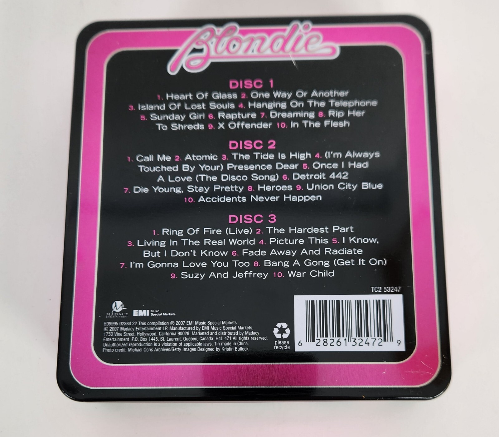 Blondie Collector's Edition 3 CD Set in a Tin with Booklet Heart of Glass Atomic