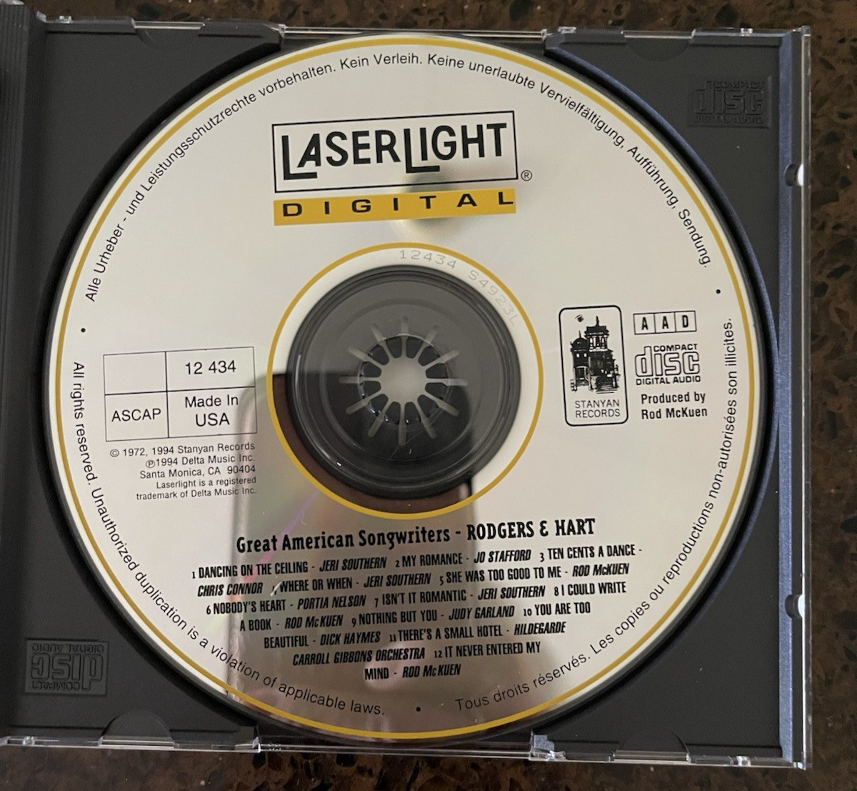 LOT of 5 Music CDs - Great American Songwriters - Berlin, Gershwin, Mercer, ....