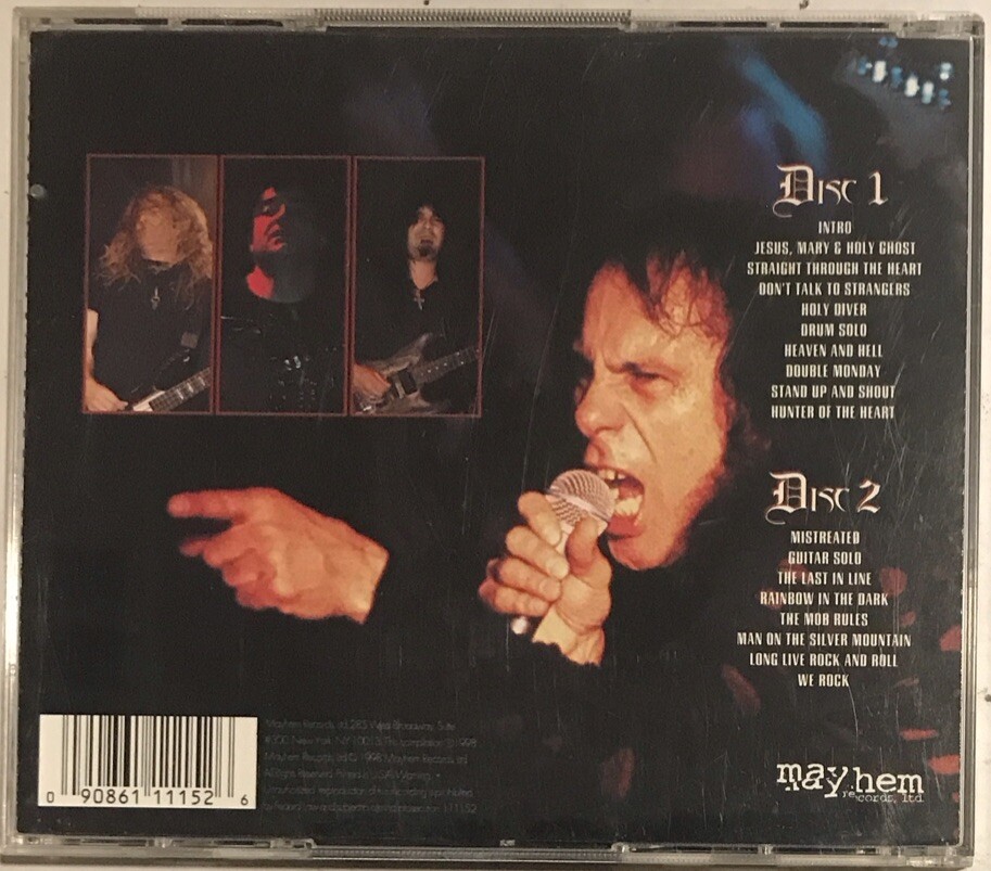 Dio's Inferno - Last in Live CD 1998 Mayhem Records Ltd. – 11115-2 [2 Disc Set]
