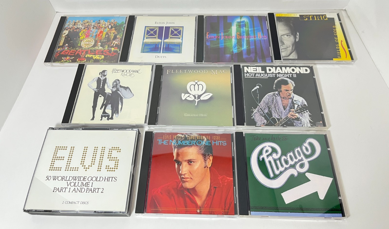 Vtg Lot 40 CD Mixed Music, See List 70-90's Elvis ,Elton, Diamond, Beatles++