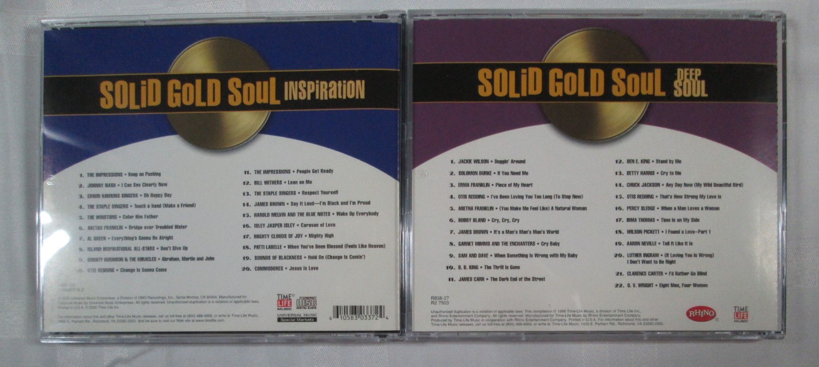 CD Lot Of 15 Solid Gold Soul Time-Life Compilations - Includes 1950s To 1970s
