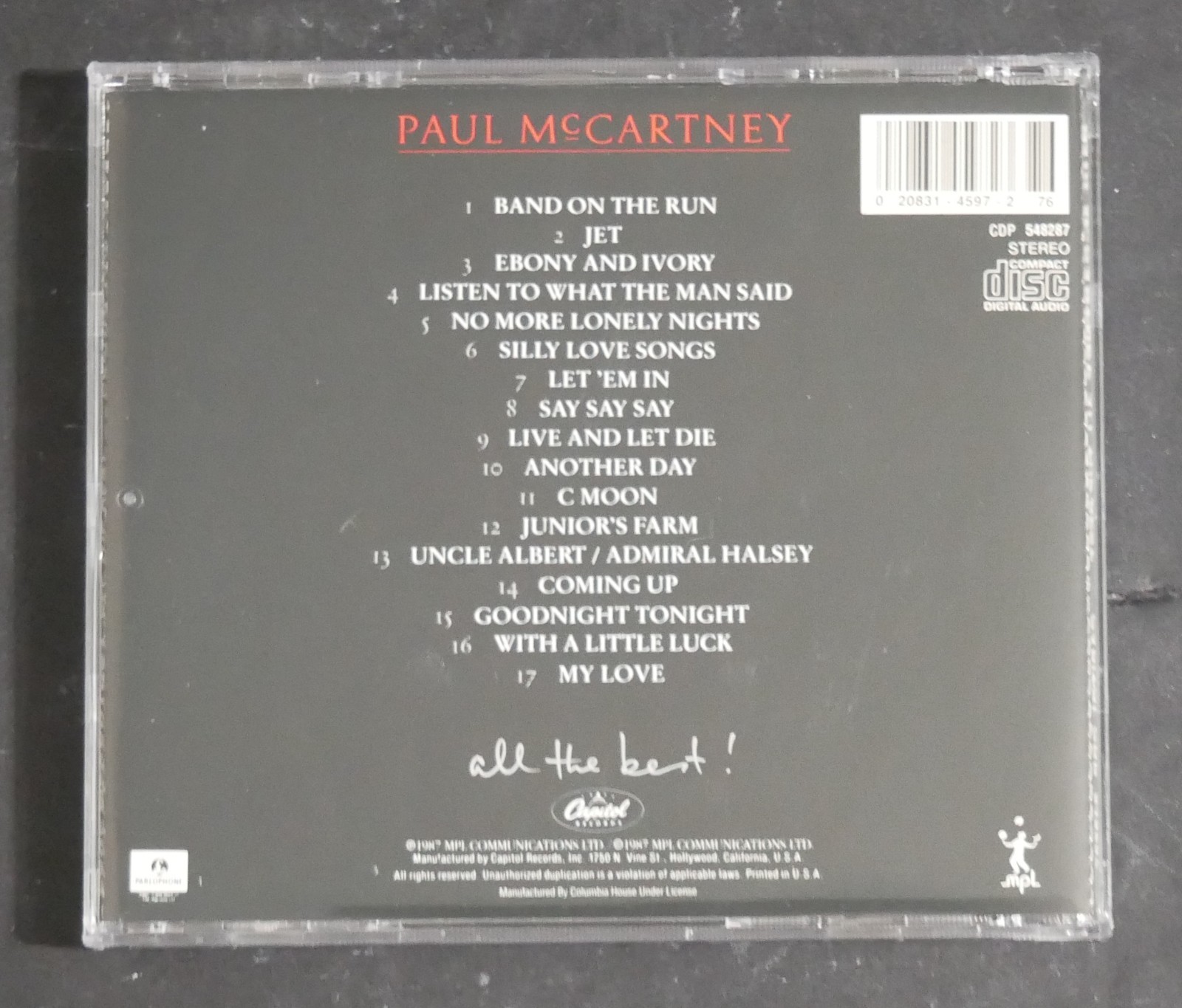 Paul McCartney All The Best CD