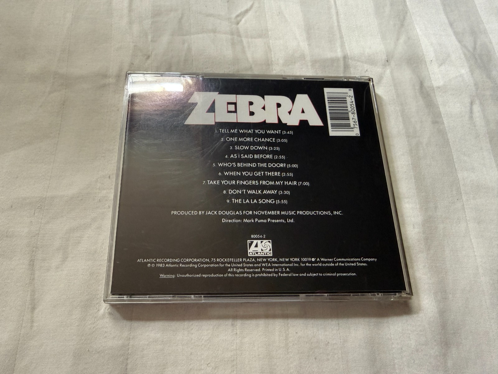 Zebra -Self-Titled CD 1988 Atlantic S/T 80s Hard Rock Original Press OOP RARE