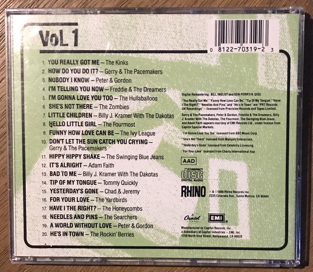 The British Invasion: History of British Rock, Vol. 1 (CD, 1988, EMI) - R2 70319