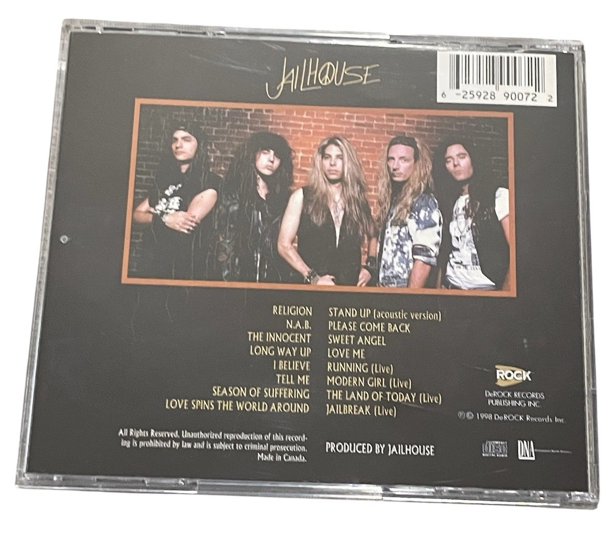 JAILHOUSE Hair Metal CD Self Titled (CD, 1998, DeRock Records) Rough Cutt Rare