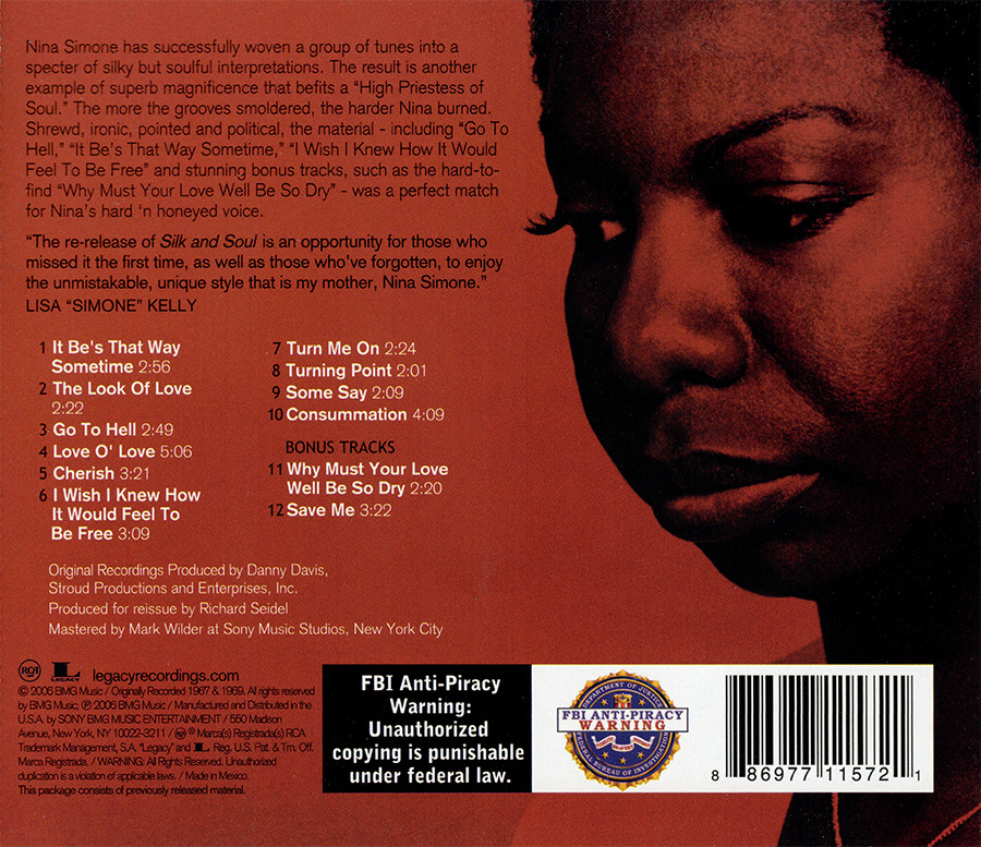 Nina Simone • Silk And Soul CD 1967 RCA / Legacy Recordings 2006 •• NEW ••