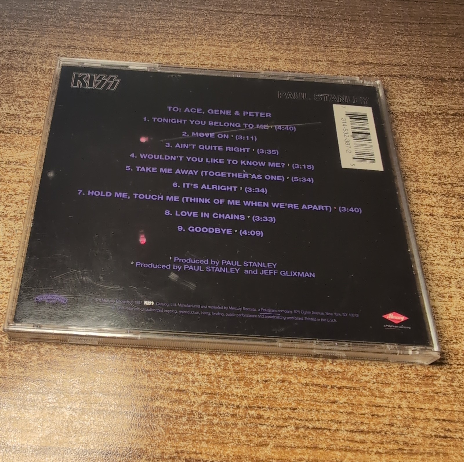 Vintage Kiss - Paul Stanley CD - Remastered 1997 TESTED