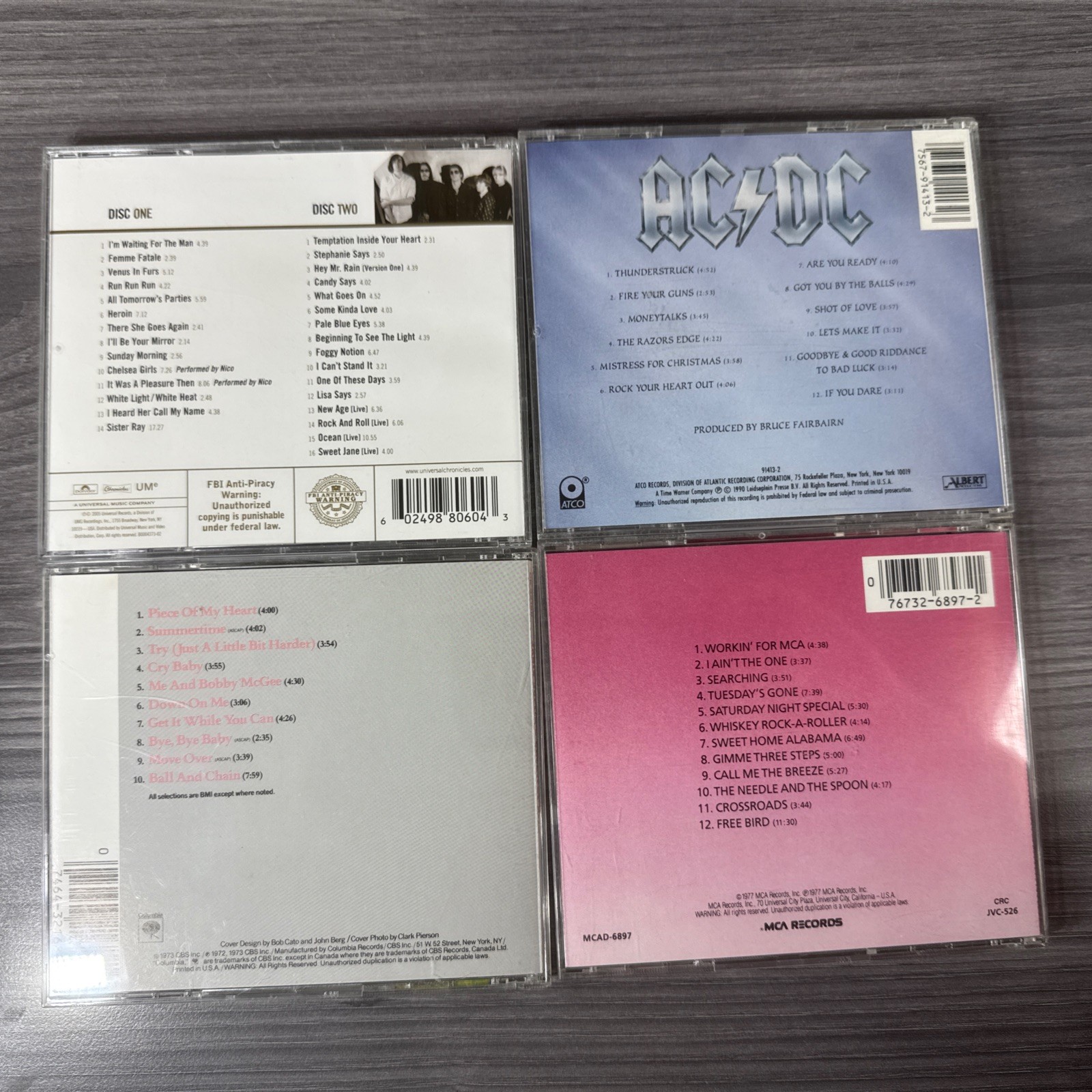 70’s Rock CD Lot of 20 AC/DC Skynyrd Clapton Zeppelin Dylan Stones Etc… W/Stand