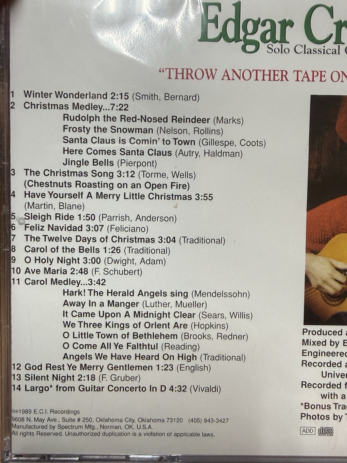 NEW Edgar Cruz “Throw Another Tape on the Fire” Solo Classical Guitar Christmas