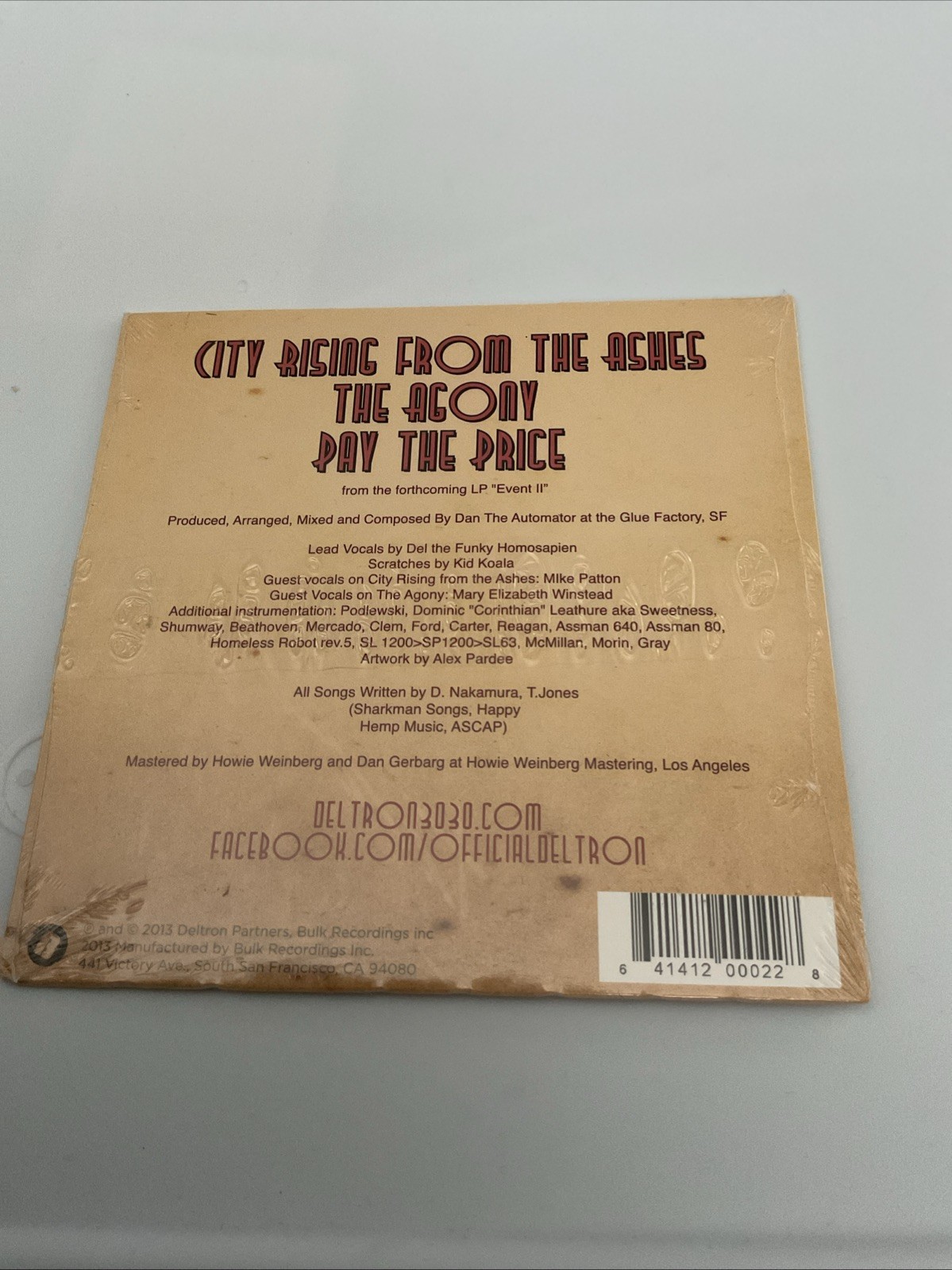 Deltron 3030 City Rising From The Ashes 2013 Record Store Day RSD