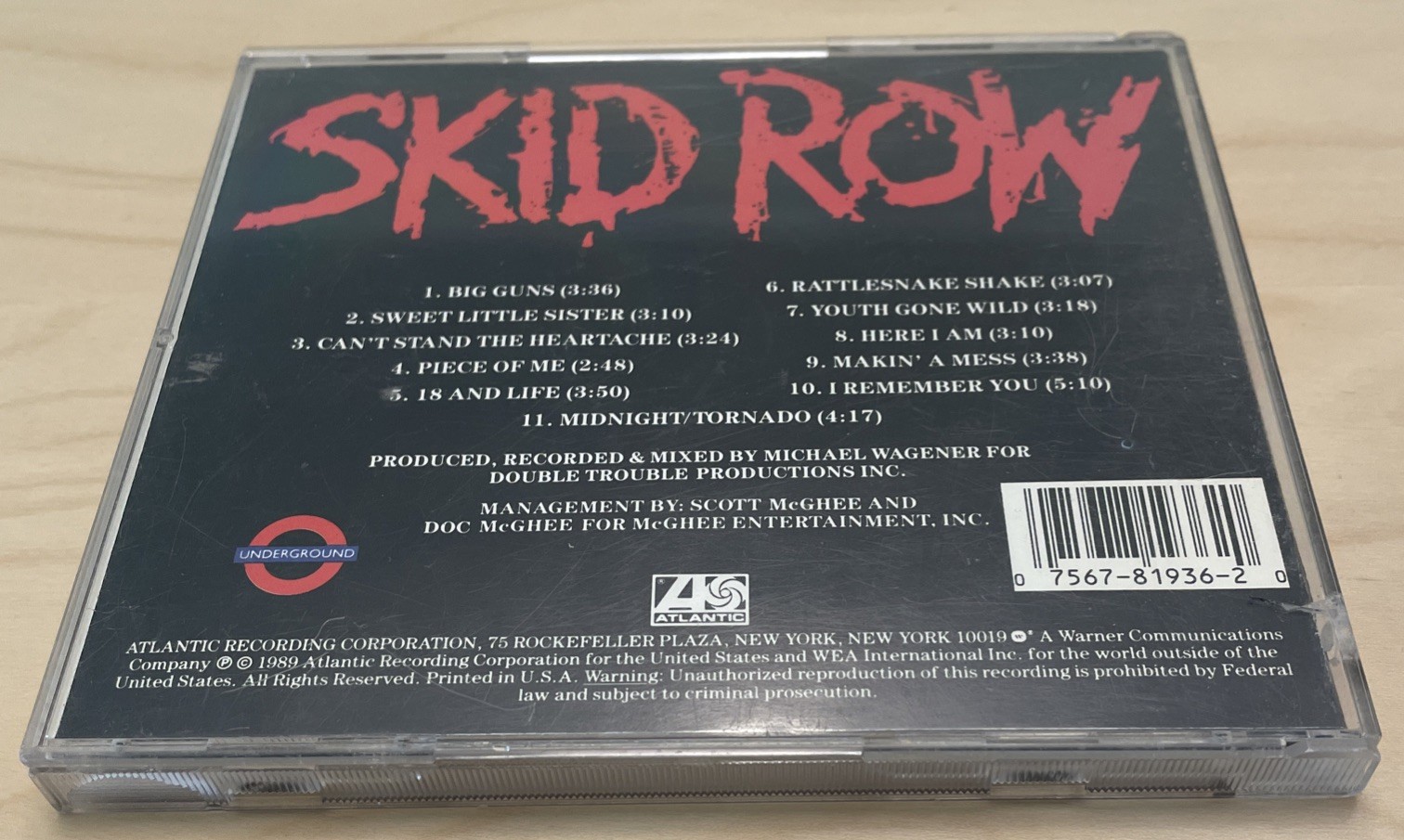 Skid Row by Skid Row (CD, 1990) 11 Tracks Sebastian Bach 18 And Life