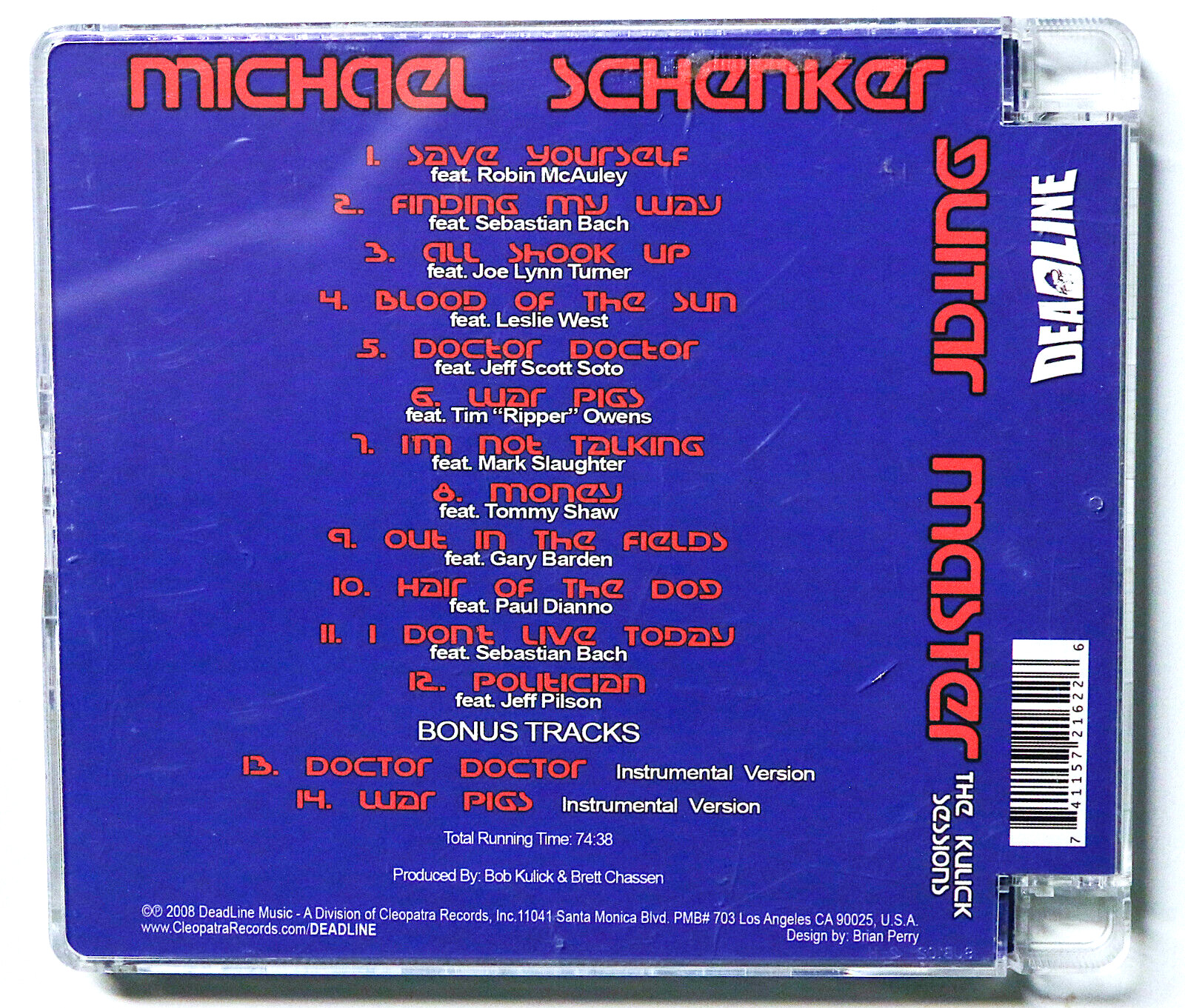 MICHAEL SCHENKER Guitar Master - The Kulick Sessions CD 2008 DeadLine Music