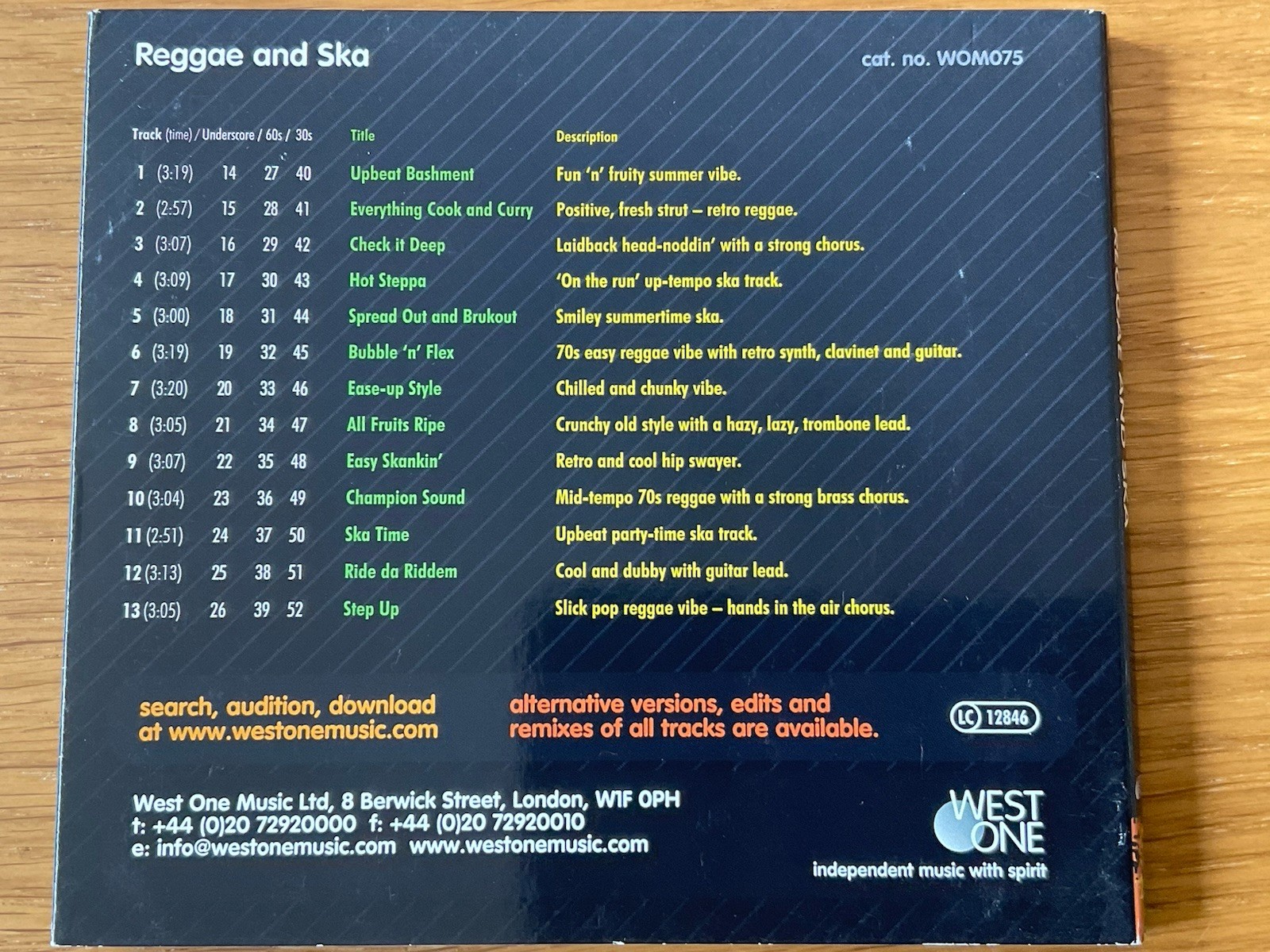 Reggae & Ska CD West One Records Hot Steppin’ Easy Skankin’ & Ska Mix Up WOM075